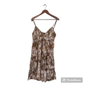 Women's Green Print Midi Cotton Sundress Size Medium